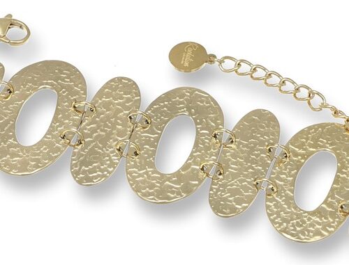Bracciale Donna In Acciaio Con Tondi E Placche Martellati Revolution Gioielli Es