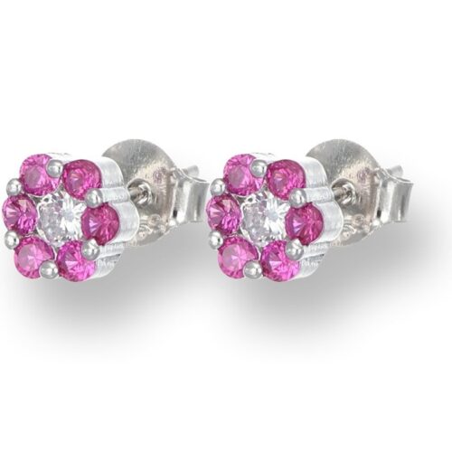 Orecchini TerryOro 217E-1728 RB Fiore Argento 925 Rossi