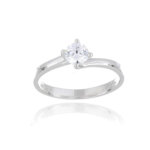 Anello Solitario TerryOro Essenza Oro 375 Bianco Zircone Misura 15