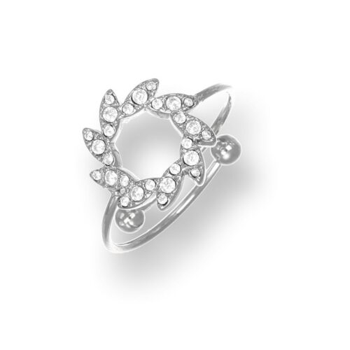 Anello donna con sole e pietre bianche