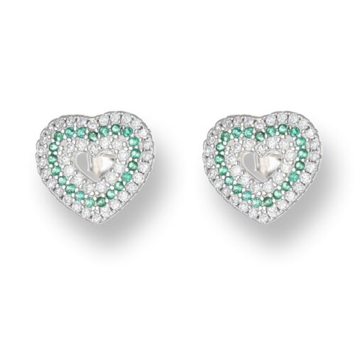 Orecchini TerryOro 217E-2909 SM Cuore Argento 925 Verdi