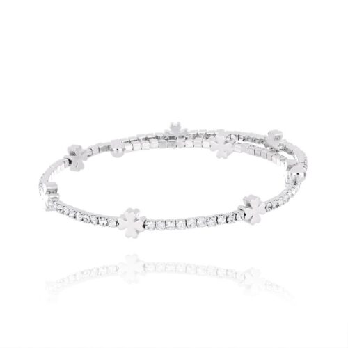 Bracciale Donna Revolution Gioielli Luxeline Tennis Con Quadrifogli