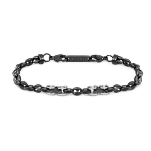Bracciale Marlù 30BR0038N con elementi in ceramica acciaio nero nero