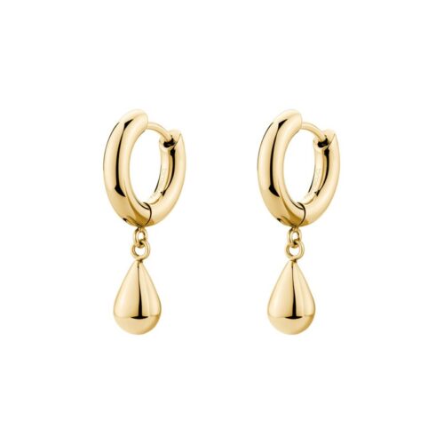 Orecchini Brosway Perfect BPC45 acciaio dorato cerchio goccia
