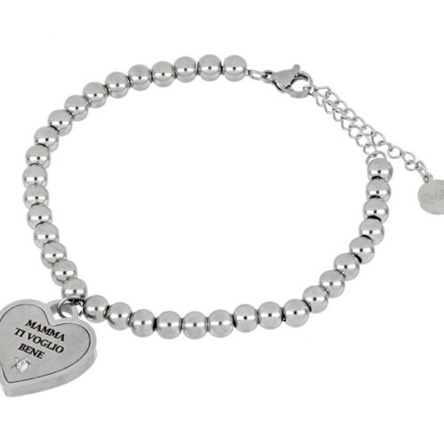 Bracciale donna a palline con scritta mamma tvb