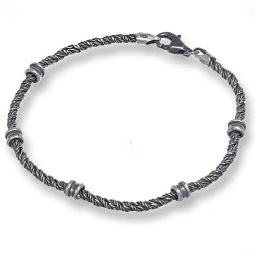 Bracciale Uomo Argento 925 TerryOro BRACCIALE IN ARGENTO BRUNITO 137B2601