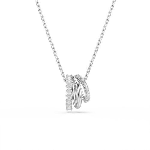 Collana Swarovski Dextera Cerchi Cristalli Bianchi