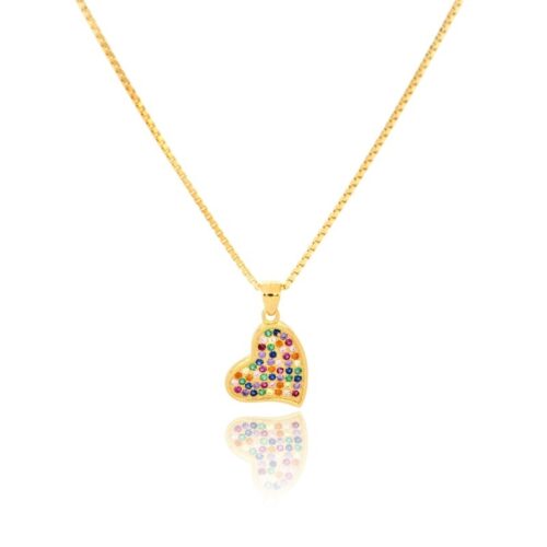 Collana TerryOro Essenza 217P-1408GD+RBW Cuore multicolor