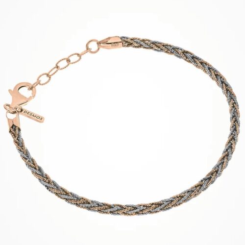 Bracciale Desmos Spring INTERLACE PKW 16,5 in argento 925 bianco e rosa