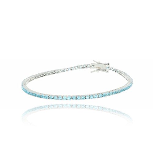 Bracciale Tennis TerryOro Luxeline 217B-0400 ACQ Zirconi 2 mm Acquamarina