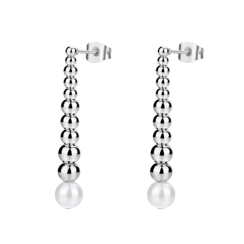 Orecchini Brosway BPC26 acciaio sfere pendenti perla eleganti
