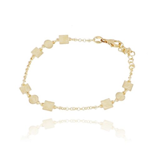 Bracciale TerryOro Essenza 137B2107 Bracciale Dorato Con Quadrati Lavorati