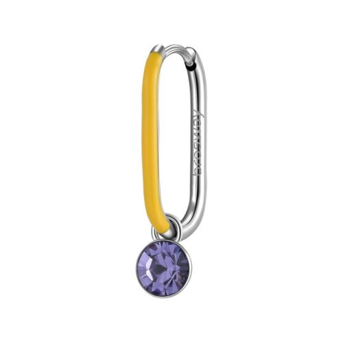 Orecchino Brosway Symphonia BYM127 acciaio smalto giallo cristallo