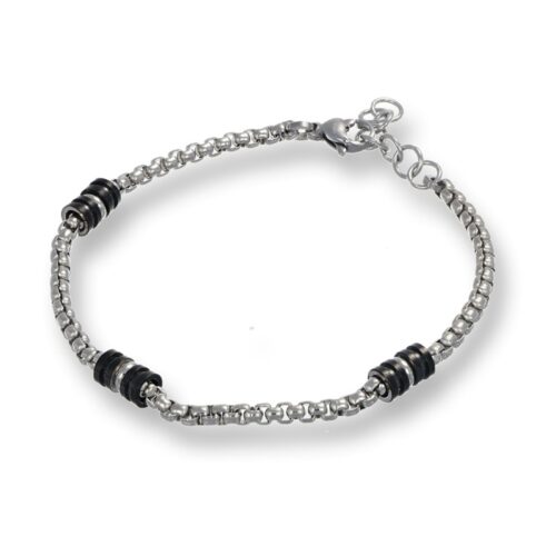Bracciale Uomo Forge Revolution Gioielli Maglia Veneziana Nera