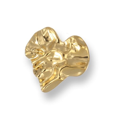 Anello donna a cuore regolabile martellato dorato