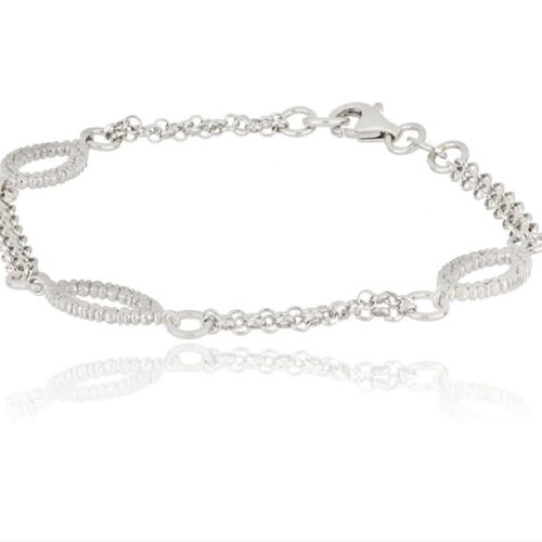 Bracciale TerryOro Essenza 137B20155 Bracciale Doppia Catena Con Tre Occhi