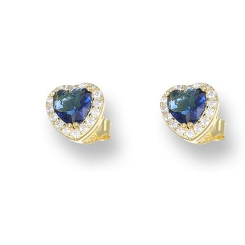 Orecchini TerryOro 217E-1169GD+ZF Cuore Dorata Argento 925 Blu