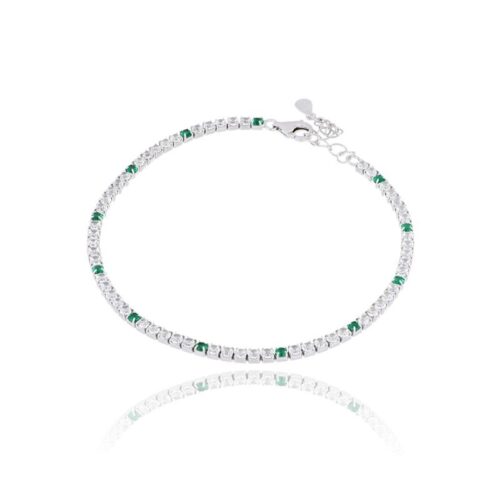 Bracciale Tennis TerryOro Luxeline 217B-0800 5+1 SM Zirconi 2 mm Verdi e Bianchi