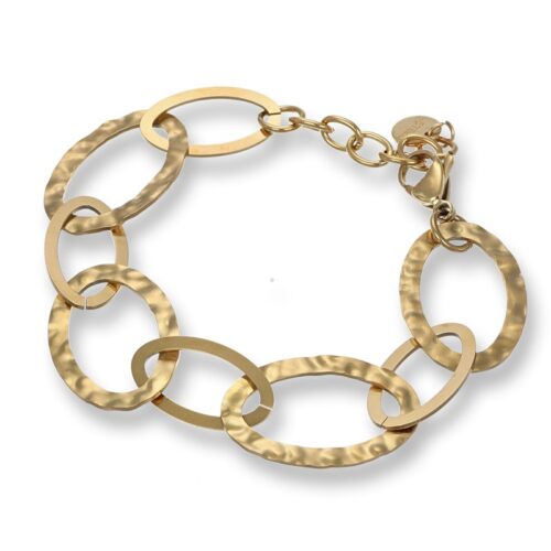 Bracciale Ovali Martellati Dorati Revolution Gioielli Essenza