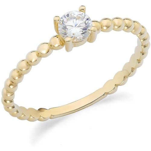 Anello Donna Ambrosia KAAZ 010 in oro giallo 375 con zirconi bianchi