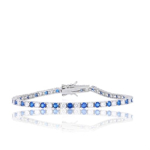 Bracciale Tennis TerryOro Luxeline 217B-0010 WT+ZF 3MM Zirconi Bianchi E Blu
