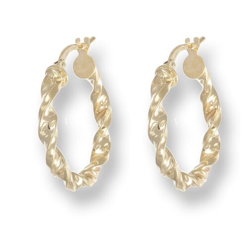 Orecchini TerryOro Essenza Oro 375 Cerchi Intrecciati 18mm Spessore 3mm