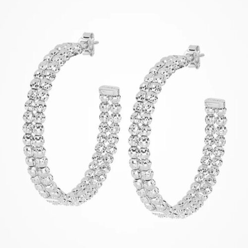 Orecchini Desmos Crystal Hoop 2F W 25 argento 925 rodiato