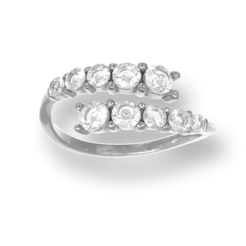 Anello Donna Revolution Gioielli Luxeline Pietre Bianche Scalari