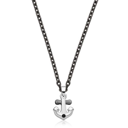 Collana Uomo Sagapò Nautika SNK06 in acciaio con finitura nera