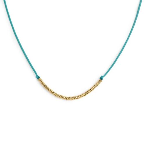 Collana Marlù 18CN127G-T con cordino PVD oro turchese