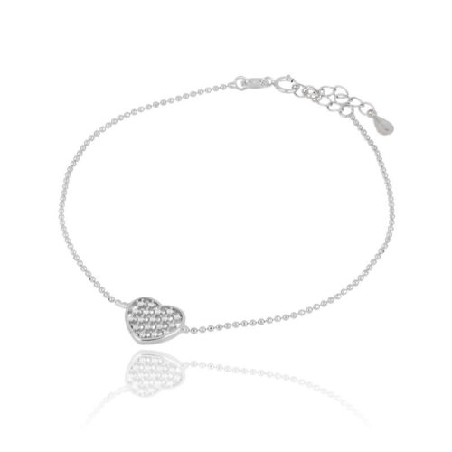 Bracciale TerryOro Palline con Cuore in Argento 925 con Zirconi