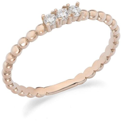 Anello Donna Ambrosia KAAZ 015 in oro rosa 375 con zirconi bianchi