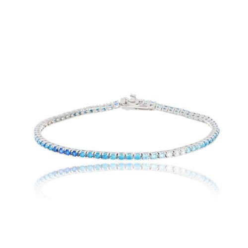 Bracciale Tennis TerryOro Luxeline 217B-0400 GRAD ZF Zirconi 2 mm Blu Degrade