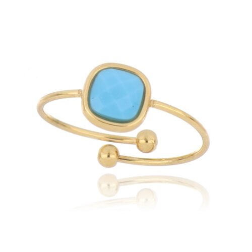 Anello regolabile con cuore tiffany dorato