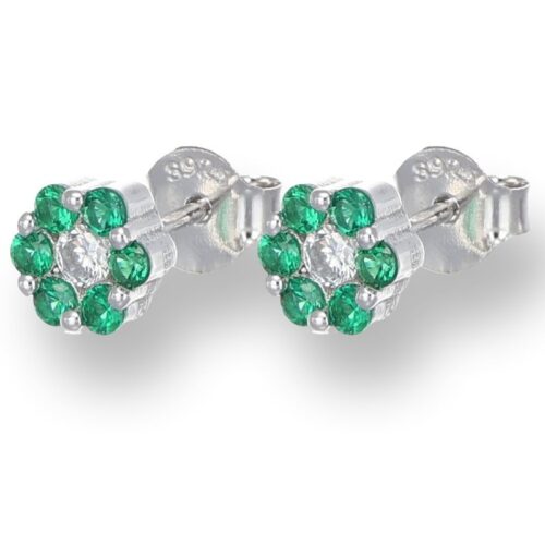 Orecchini TerryOro 217E-1728 SM Fiore Argento 925 Verdi