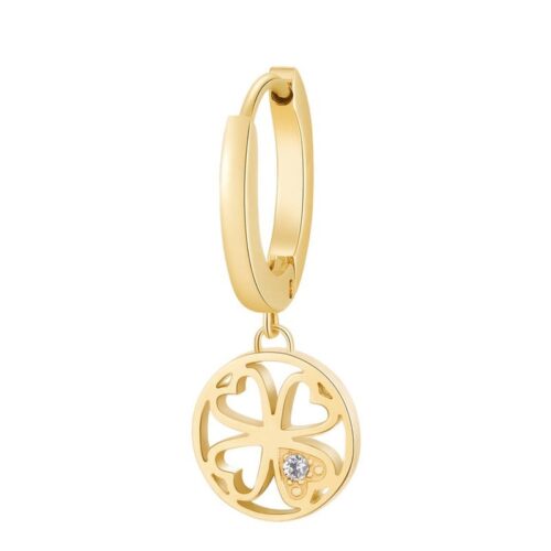 Orecchino Brosway Chakra BHKE002 acciaio dorato quadrifoglio