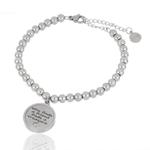 Bracciale donna in acciaio a palline who finds a friends...