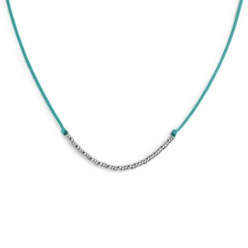 Collana Marlù 18CN127-T con cordino acciaio turchese