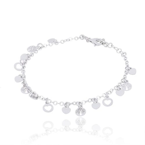 Bracciale TerryOro Essenza 137B2115 Bracciale Con Alberi Della Vita E Cuori Pendenti