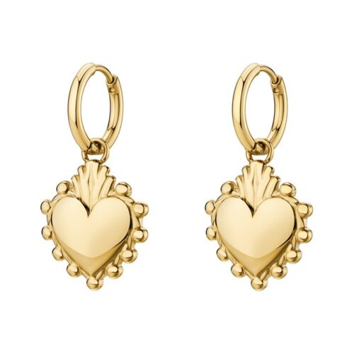 Orecchini Brosway Chakra BHKE197 cuore acciaio oro cerchio
