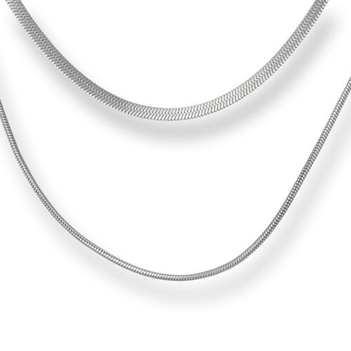 Collana donna maglia piatta a doppio filo
