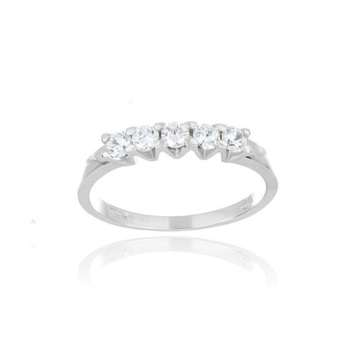 Anello Trilogy TerryOro Essenza Oro 375 Bianco Zirconi Misura 14