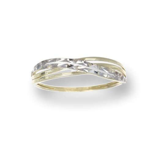 Anello Fascia TerryOro Essenza Oro 375 Bicolore Design Intrecciato