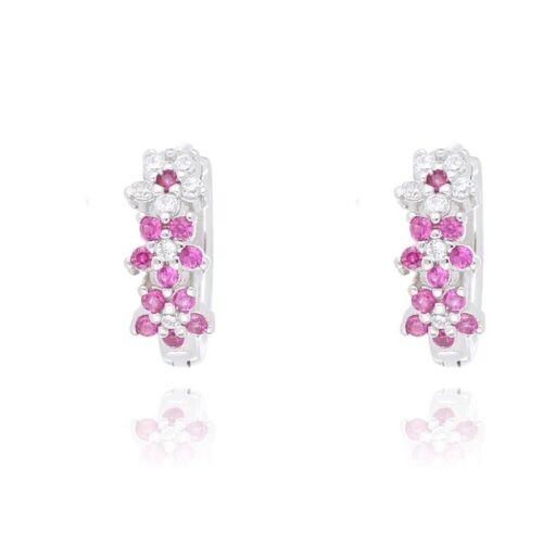 Orecchini TerryOro 217E-2545 RB Fiore Argento 925 Rossi