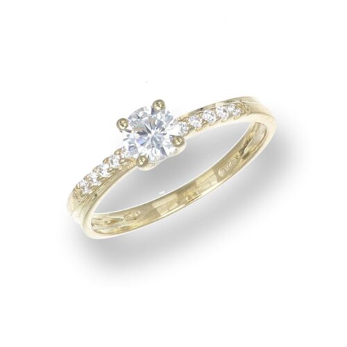 Anello Solitario TerryOro Oro 375 con Zirconi Luminosi