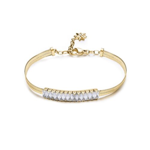 Bracciale Brosway BEI088 acciaio dorato cristalli Desideri donna