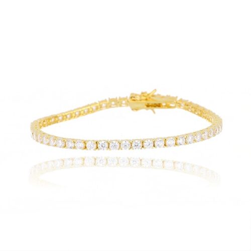 Bracciale Tennis TerryOro Luxeline 217B-0010 GD 3MM Zirconi Bianchi