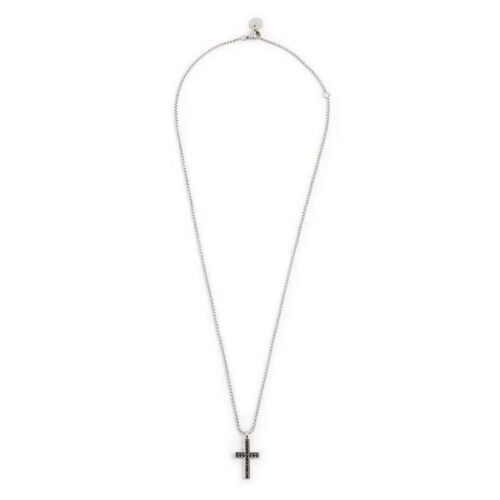 Collana Marlù 1CN0004-N con croce acciaio nero