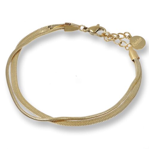 Bracciale Donna In Acciaio Con Doppio Filo Maglia Piatta Oro Revolution Gioielli