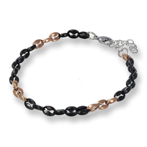 Bracciale Uomo Forge Revolution Gioielli Maglia Marina Nero e Rosa